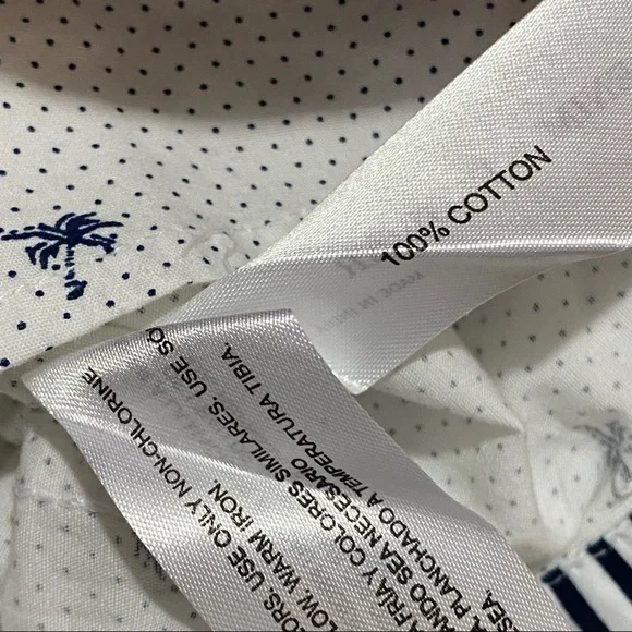 Denim & Flower Ricky Singh White Blue Palm Trees Button Down Szs Med, Lg - Picture 9 of 11